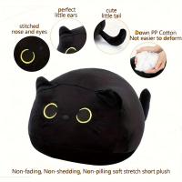 Cojín De Peluche Gato Negro Kawaii Tamaños Pequeño Y Grande Animales De Peluche Suaves Colgante De Gato Ideal Para Regalo De Cumpleaños Para Niños Regalo De San Valentín Y Pascua - details 5