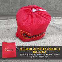 Outsunny Papá Noel Inflable con Bolsa de Regalos Saliendo de una Chimenea Decoración Inflable Navideña con Luces LED para Exterior Rojo - details 4