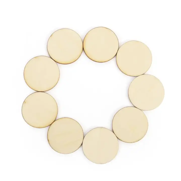 Círculos De Madera Natural No Terminados De 25mm a 100mm Para Manualidades DIY Decoraciones De Navidad Etiquetas Colgantes - 1