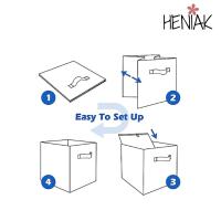 Caja de almacenamiento tela rigida plegable con asas solucion almacenaje salon dormitorio baño juguetes libros ropa color blanco negro rosa - details 4