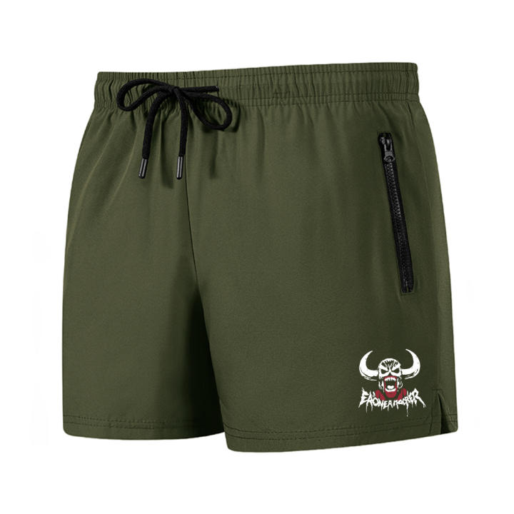 Shorts De Natación Para Hombre Con Bolsillo Para Teléfono Estampado De Diablo Secado Rápido Estilo Casual Para Surf Y Playa