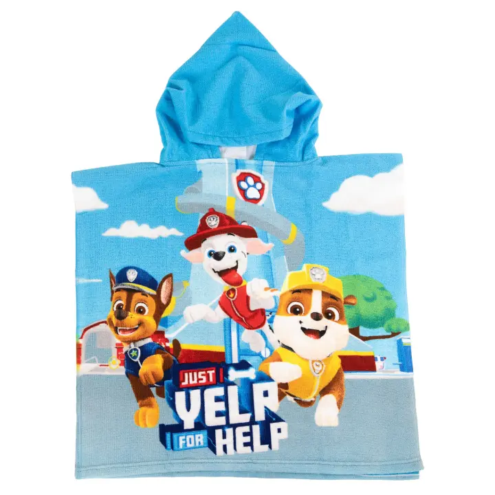 Kids Licensing Poncho Toalla Playa o Piscina Microfibra Paw Patrol Toalla Poncho de baño Con Capucha Infantil Actividades Acuaticas Regalos para Niños y Niñas Poncho para Bebes - 1