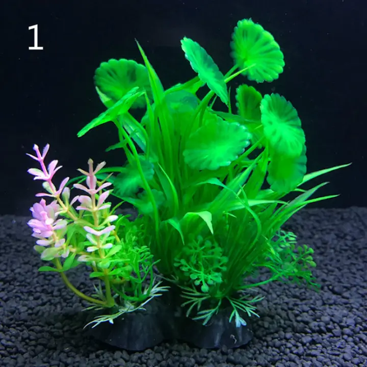 Plantas Artificiales Para Acuario 12 Tipos Adornos De Agua Maleza Ornamento De Planta Aquática Para Tanque De Peces Decoración De Hierba Accesorios 14cm - 1