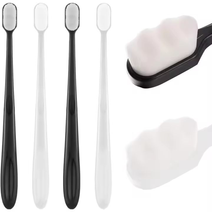 Micro-Nano Cuchillo de dientes manual with 20000 Cerdas para encías frágiles adultos y niños (Negro + Blanco) - 1
