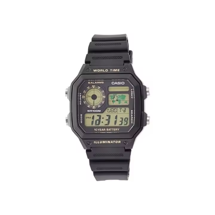 Casio AE-1200WH-1B - Reloj Digital de Cuarzo para Hombre, Correa de Resina Color Negro AE1200WH1B - 1