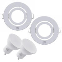ORION91 PACK X 4 UNIDADES 80X80 ARO BASCULANTE REDONDO BLANCO GU10 LED incluidas - SPAZIOLUZIO - details 0