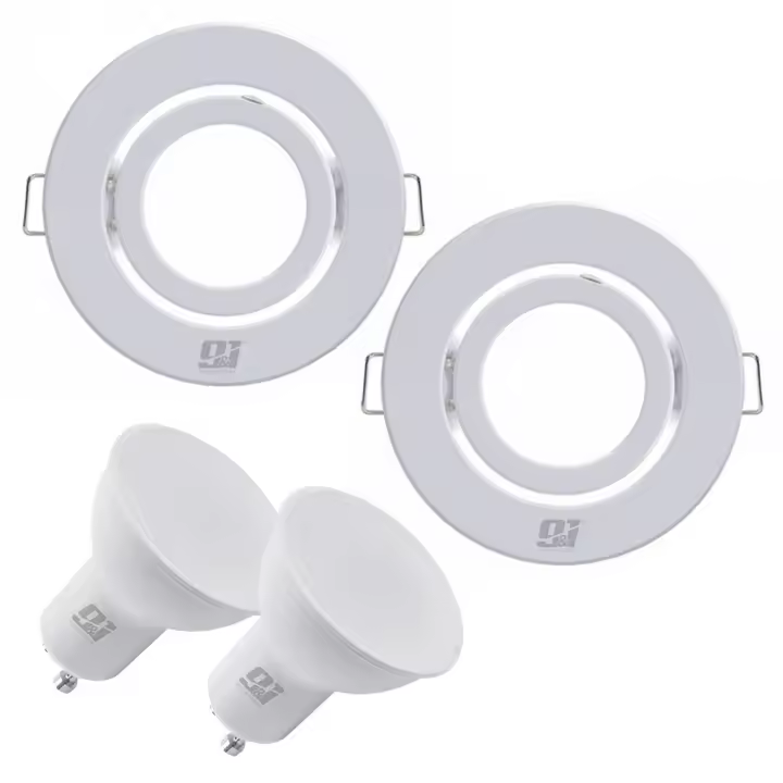ORION91 PACK X 4 UNIDADES 80X80 ARO BASCULANTE REDONDO BLANCO GU10 LED incluidas - SPAZIOLUZIO - 1