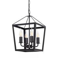 BEL AIR HOME Lámpara Colgante NORA 4xe-14 Negro 25x25x80cm - Iluminación moderna y elegante para tu hogar - details 1