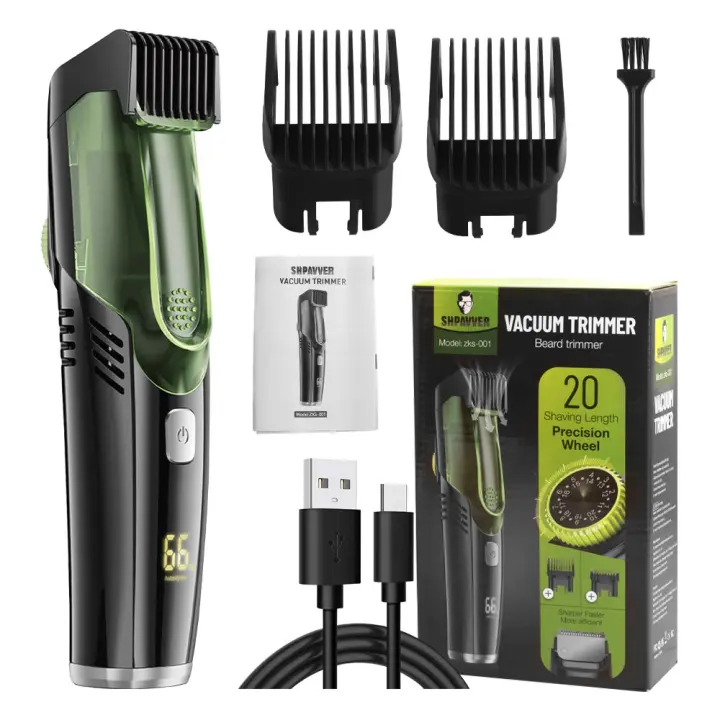 Nueva cortadora de pelo automática con succión de pelo, cortadora de pelo eléctrica, cuchilla ajustable, distancia, cuerpo impermeable, pantalla digital LCD - 1