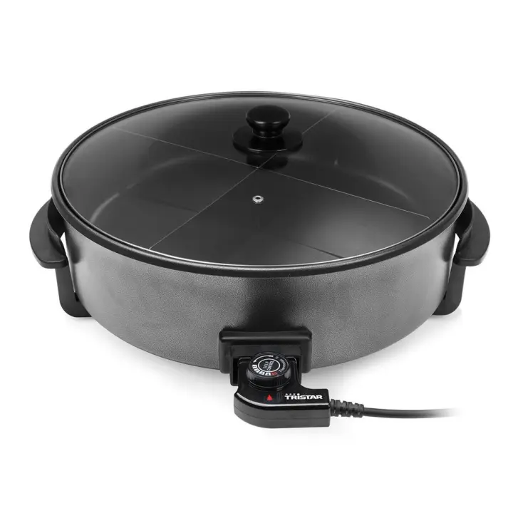 Paellera eléctrica Tristar  PZ-9145 con temperatura máxima de 280°C y 1500W de potencia La paellera eléctrica es versátil y potente, ideal para cocinar platos variados. Con 1500W y un diámetro de 40 cm, permite ajustar la temperatura hasta 280°C. Perfecta - 1