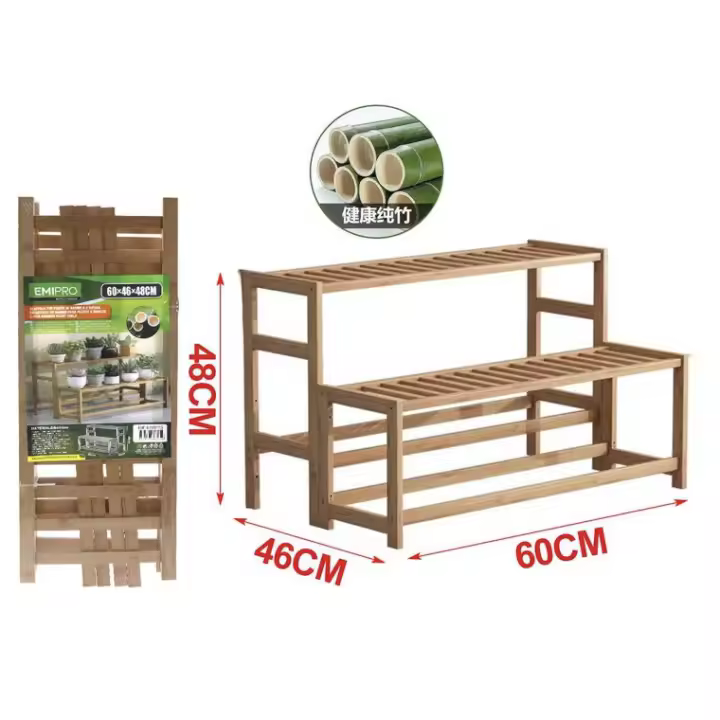 Estante para plantas s, soporte para plantas con escalera | Soporte para maceta escalonado | Organizador De Balcón De Jardín De Madera De 2 /3Niveles, Estantería para Balcón, Estante De Exhibición - 1