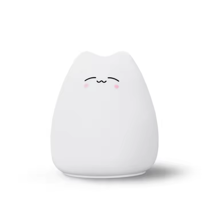Lámpara Nocturna Para Bebé De Gato Mini Popular 7 Colores Toque Cambio De Color Protección Ocular Luz De Noche Para Dormitorio Regalo Para Niños - 1