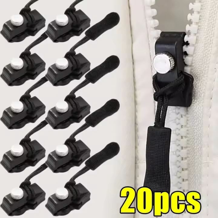 Kit De Reparación De Cremalleras Universales Cabeza De Cremallera Desmontable Rápida Y Instantánea Para Chaquetas Bolsos Abrigos Material Plástico Auto Bloqueo - 1