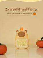 Reloj De Alarma Digital Capybara Con Luz Nocturna LED Recargable Silicón Luz De Mesa Temporizador Carga USB Regalo De Cumpleaños Para Niños - details 2