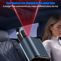 Cargador De Coche Retráctil 4 En 1 Con Cable USB C Y Lightning Starlight Para Automóviles Carga Rápida Para iPhone Y Samsung - details 24