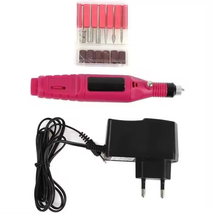 Mini juego de pulidor de uñas eléctrico, juego de pulidora de uñas, bolígrafo taladro eléctrico para manicura y pedicura - 1
