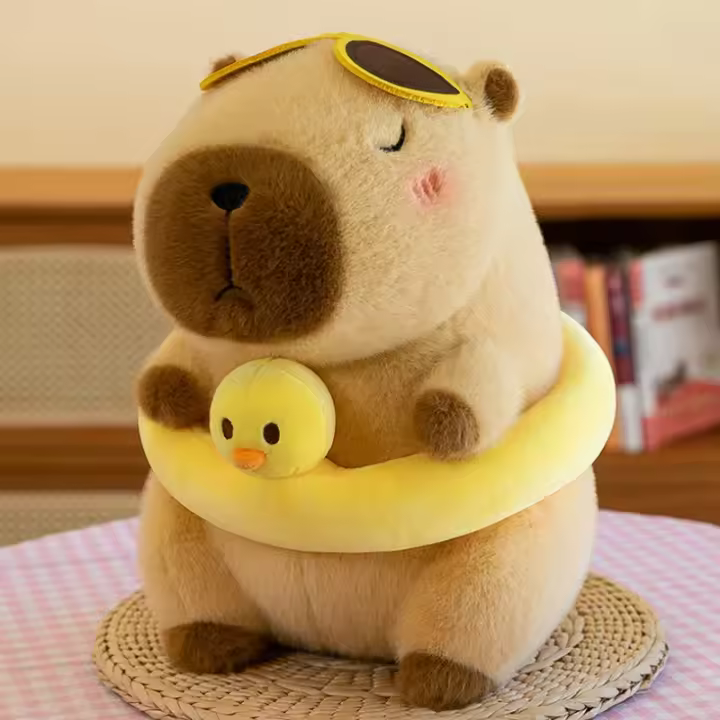 Juguete De Peluche Capybara Simulación De Cachorro De Unicornio Dinosaurio Vestido Boba Fruta Decoración De Pájaros Animal De Peluche Para Decoración Del Hogar Y Cosplay - 1