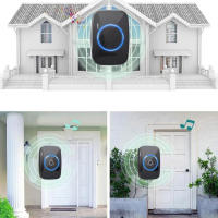 Timbre De Puerta Inteligente Inalámbrico 300M EU Plug Impermeable Con Alarma Y Buzzer Para Hogar Timbre Inteligente De Bello Welcome - details 4