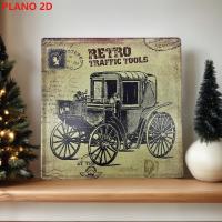 MEJORADA Cartel Metálico Retro – Placa de Metal Vintage con Diseño de Vehículos Clásicos – Decoración para Bar, Garaje, Hogar, Oficina – 29.6x29.6cm - details 12