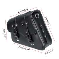 Bolsas De Silla Para Motocicleta De Cuero PU Con Portabotellas Impermeable Universal Para Cruiser Custom Cafe Racer Equipaje - details 5