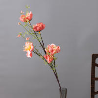 Bouquet De Novia Artificial De Paeonia Y Floral De Rhododendro En Seda Para Bodas Decoración De Navidad Y Fotografía Propios De Mesa - details 3