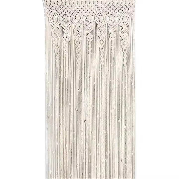 90*180cm Large Handmade Macrame Cotton Wall Hanging Tapestry for Wedding Backdrop, Indoor/Outdoor Curtain - 1