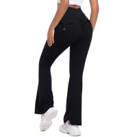 SSITO Mallas de gimnasio de pierna Ancha para Mujer, Mallas de Yoga de Alta elasticidad, sensación desnuda, ropa de trabajo de compresión para Fitness con bolsillos, pantalones de Yoga de pierna - details 9
