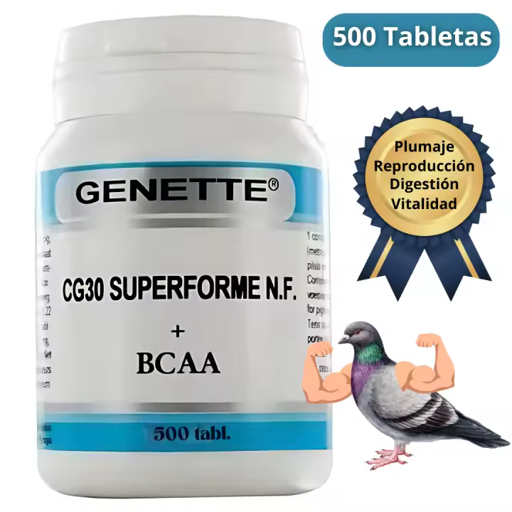 GENETTE FORTI B vitaminas aminoácidos y minerales para palomas deportivas 500 comprimidos - 1