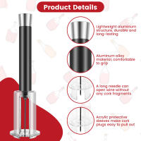 Juego De Abrevidrios Eficiente Con Bomba De Presión Aire Y Cortador De Sellador Incluye Tapa De Vino Y Sellador De Vácuo Remover De Guayota Material De Acero Inoxidable - details 5