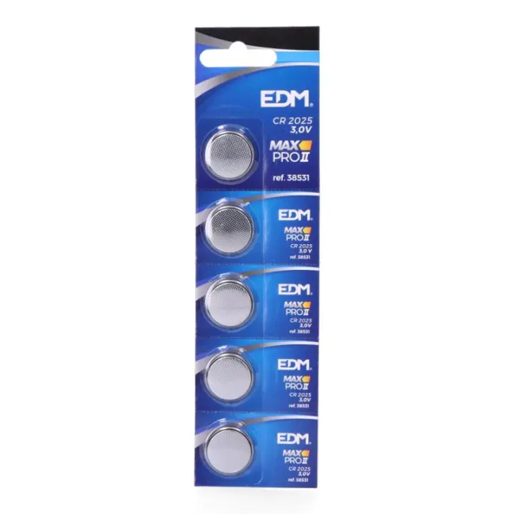Micro pila litio boton max-pro edm cr2025 3v ø20x2,5mm   EDM ( EL PRECIO PVP DE  UNA UNIDAD, NO DE PACK 5) - 1