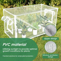 Mini Invernadero Transparente De PVC Plegable Portátil Para Jardín Pequeño Cubierta Protectora Para Plantas De Interior Y Exterior - details 7