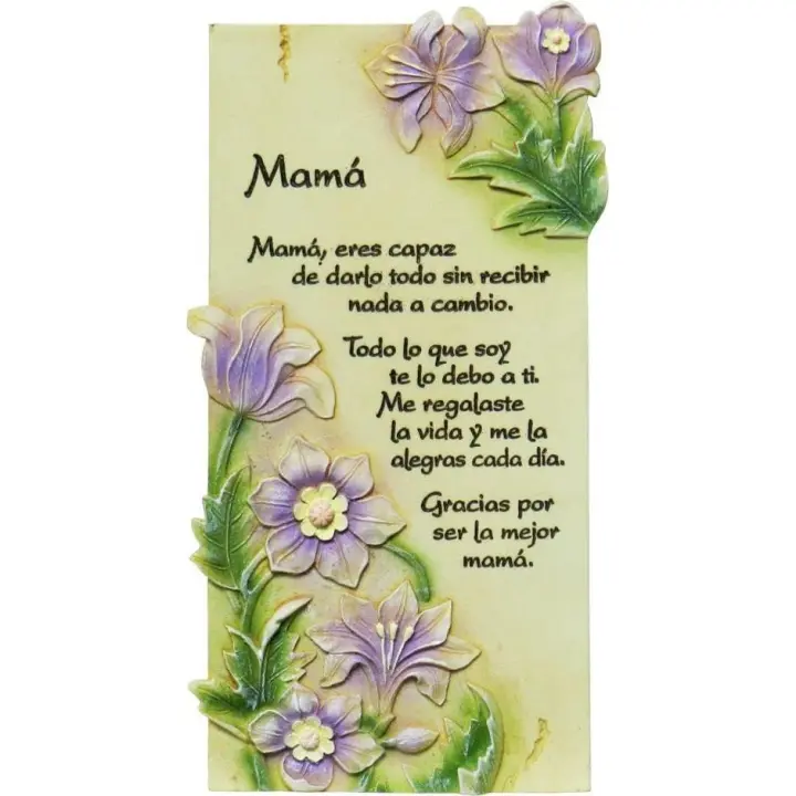 Pergamino de piedra labrado con mensaje especial MAMÁ - 1