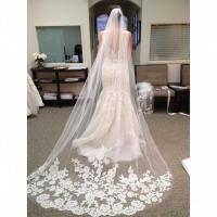 Velo De Novia Bordado Con Borde De Encaje Lace Un Solo Capa 3m Con Cepillo Para Mujeres Vestimenta De Boda VINOPROM - details 0