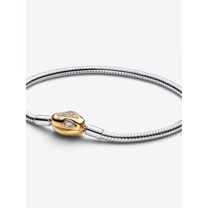 Pandora - Pulsera with Cierres de serpiente y Cadena-Plata de Ley, Baño de Oro de 14K - 1