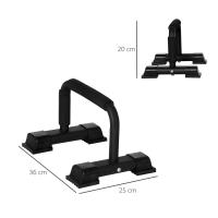 HOMCOM Mangos para Flexiones Juego de 2 Mangos para Flexiones Antideslizantes Barras para Flexiones Parallettes Flexiones para Entrenamiento Muscular y Entrenamiento de Fuerza Acero - details 2