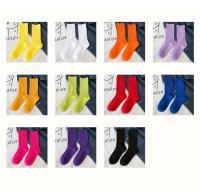 Calcetines De Mujer Moda Color Sólido Preppy Estilo Respirables Neón Largos Coreanos Blancos Casual Calcetines De Algodón Y Poliéster Con Spandex - details 4