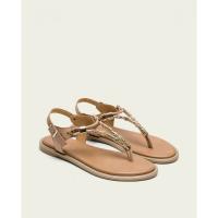 Sandalias planas de Mujer PORRONET 3112-010 ESCLAVA ADORNO METAL TAUPE 35856 25V - details 1