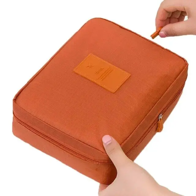 Portable Travel Makeup Bag Waterproof Multi Compartment Multifunctional Cosmetic Make Up Toiletry Organizer for Women and Girls - 1