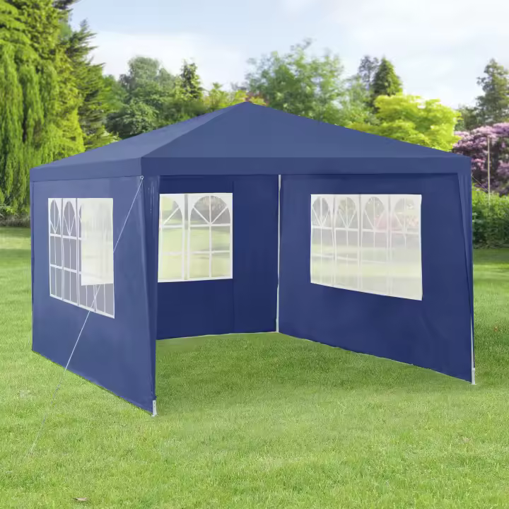 Carpa pabellón para jardín Wedau 400x300x255 cm Azul oscuro [casa.pro] - 1