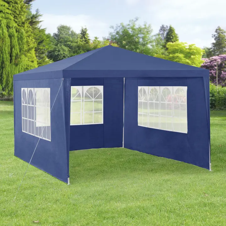 Carpa pabellón para jardín Wedau 400x300x255 cm Azul oscuro [casa.pro] - 1