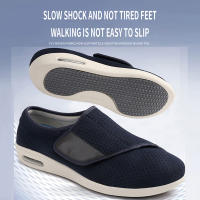 Zapatos De Caminar Para Hombre Con Pies Anchos Y Enrojecidos Cómodos Y Ajustables Diabéticos Tamaño Grande Con Apertura En El Dedo Superior De Malla Suela De Corteza - details 1