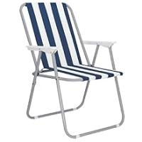 TIENDA EURASIA® Silla de Playa Plegable con Reposabrazos, Estructura de Acero Resistente, Asiento de Lona Impermeable, Estampado a Rayas, 75 x 53 x 43 cm, Ideal para Playa o Camping - details 4