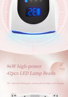 Lámpara De Uñas Portátil 96W LED UV Magnética Desmontable Y Sin Cable Para Secado De Esmalte De Gel Máquina De Manicura - details 8