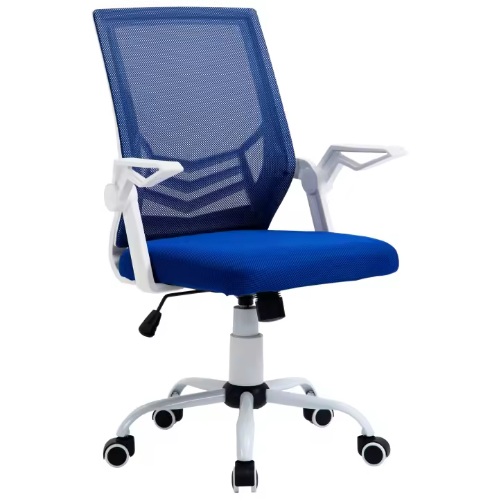 Vinsetto Silla de Oficina Ergonómica Silla Escritorio Giratoria con Altura Ajustable Reposabrazos Abatible Soporte Lumbar Transpirable para Adolescentes Adultos 62,5x55x94-104 cm - 1
