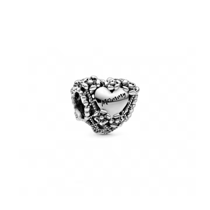 Charm en filigrana en plata de ley Mummy Corazón Floreado - 798892C00 - 1