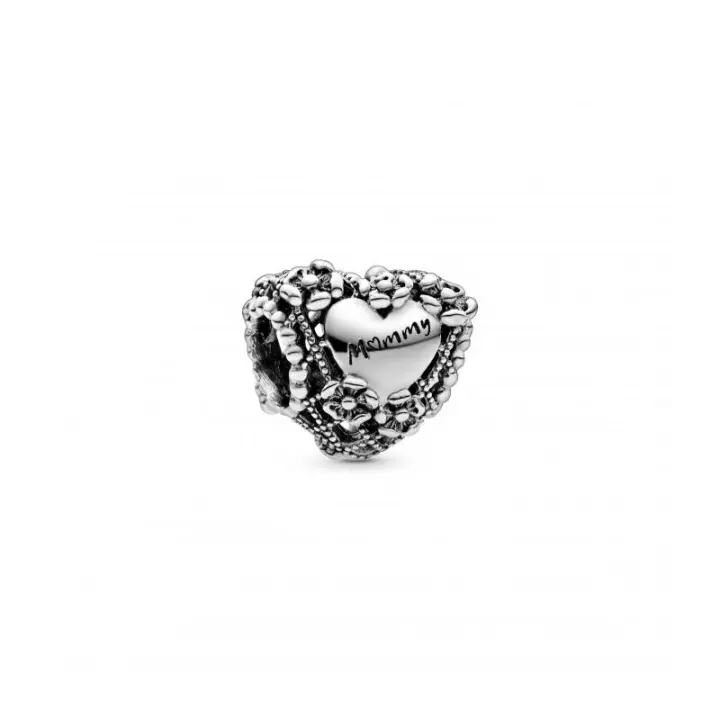Charm en filigrana en plata de ley Mummy Corazón Floreado - 798892C00 - 1