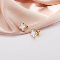 Pendientes de Trébol de Maple de Titanium para Mujer, pendientes de Trébol de Cuatro Hojas, pendientes con Colgante de la supervivencia - details 3