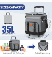 Bolsa de hielo con carrito de nuevo estilo, bolsa de picnic para exteriores, refrigerador para automóvil, bolsa de aislamiento para remolcador de gran capacidad, caja de aislamiento - details 3