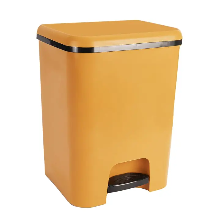 COM-FORT HOUSE  Cubo de Basura con Pedal  Capacidad de 20 litros  Cubo Reciclaje  Color Mostaza - 1