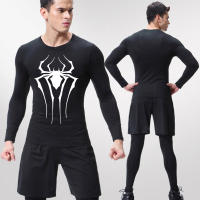 Camiseta Deportiva De Secado Rápido Para Hombres Con Estampado De Araña Camiseta De Compresión Para Gimnasio Y Running Camiseta Básica Antirrash - details 9